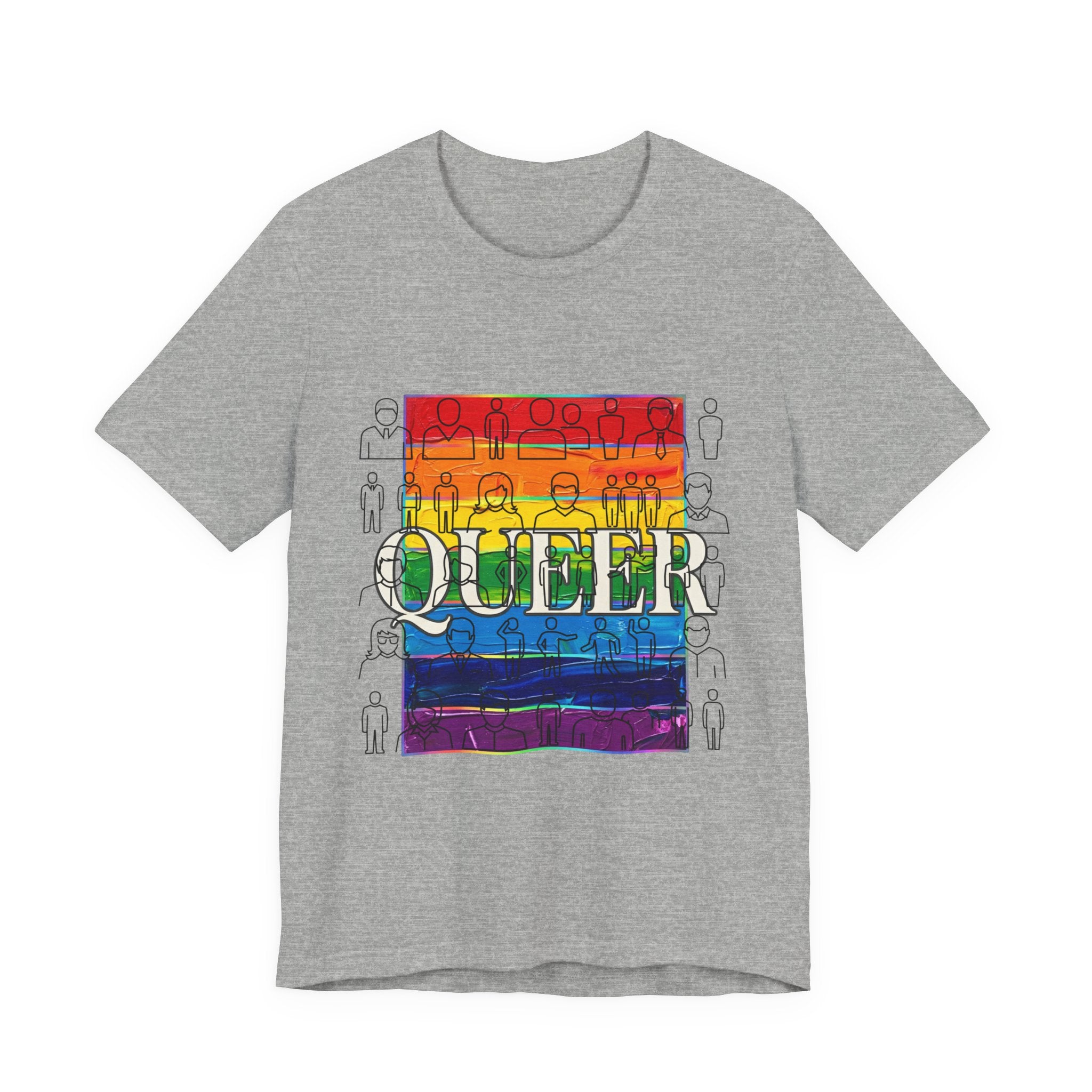 Queer Love Rainbow Tee | LGBTQ+ Pride, Cute Pastel Rainbow Typography
