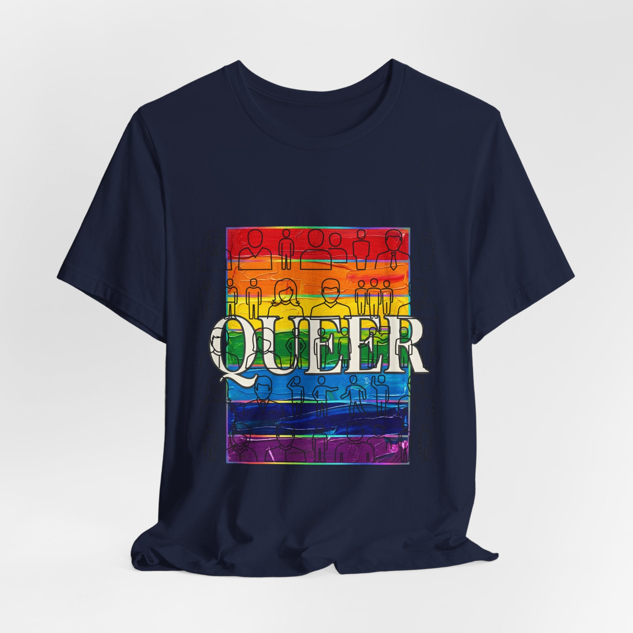 Queer Love Rainbow Tee | LGBTQ+ Pride, Cute Pastel Rainbow Typography