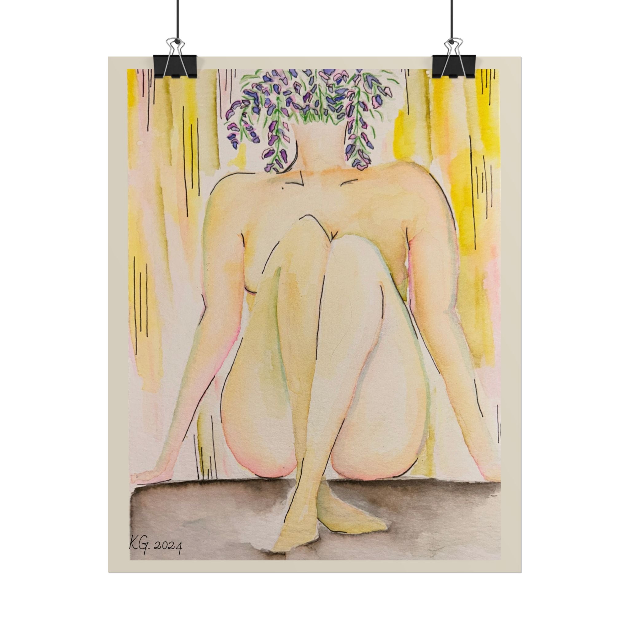Watercolor Botanical Female Decor Poster