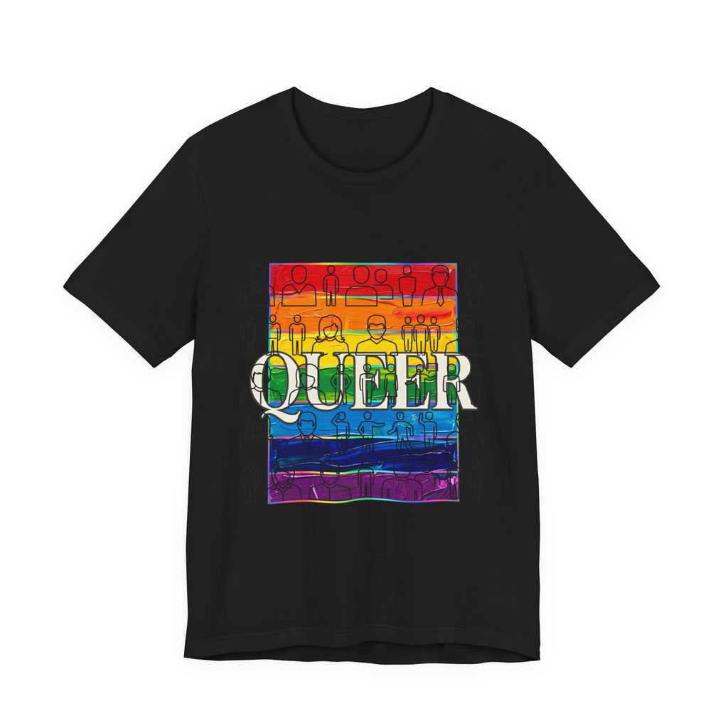 Queer Love Rainbow Tee | LGBTQ+ Pride, Cute Pastel Rainbow Typography
