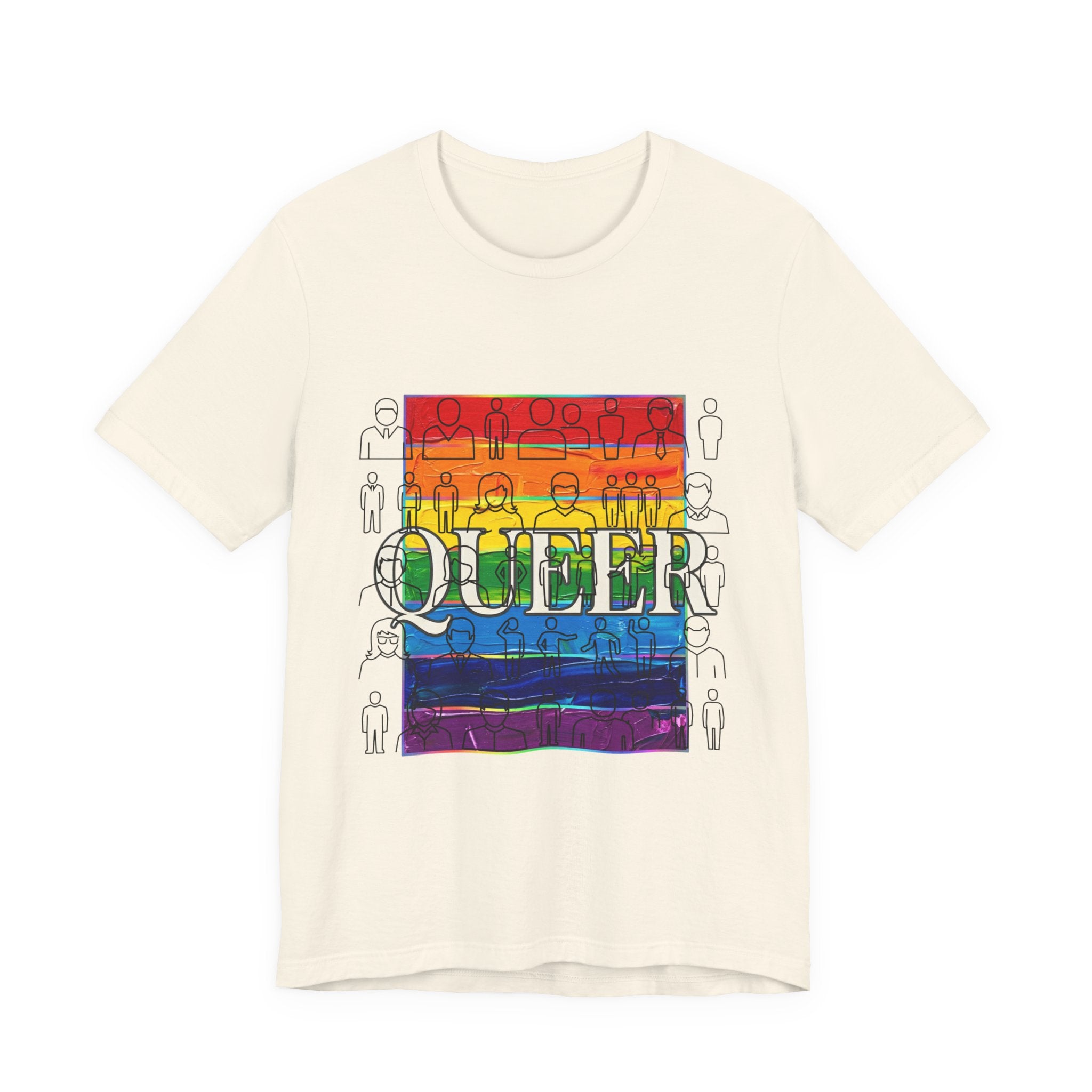 Queer Love Rainbow Tee | LGBTQ+ Pride, Cute Pastel Rainbow Typography