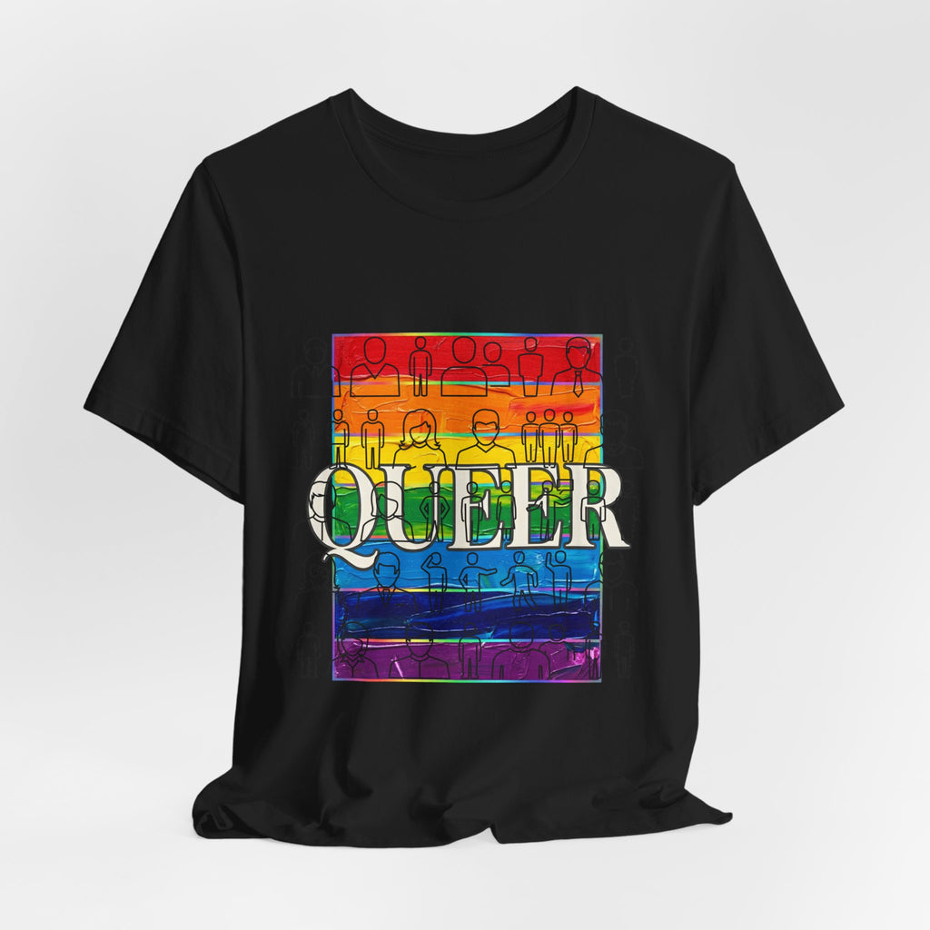 Queer Love Rainbow Tee | LGBTQ+ Pride, Cute Pastel Rainbow Typography
