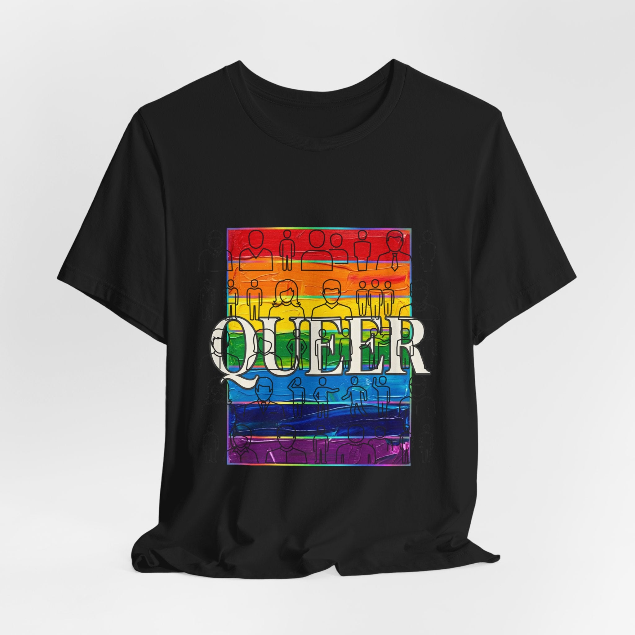Queer Love Rainbow Tee | LGBTQ+ Pride, Cute Pastel Rainbow Typography