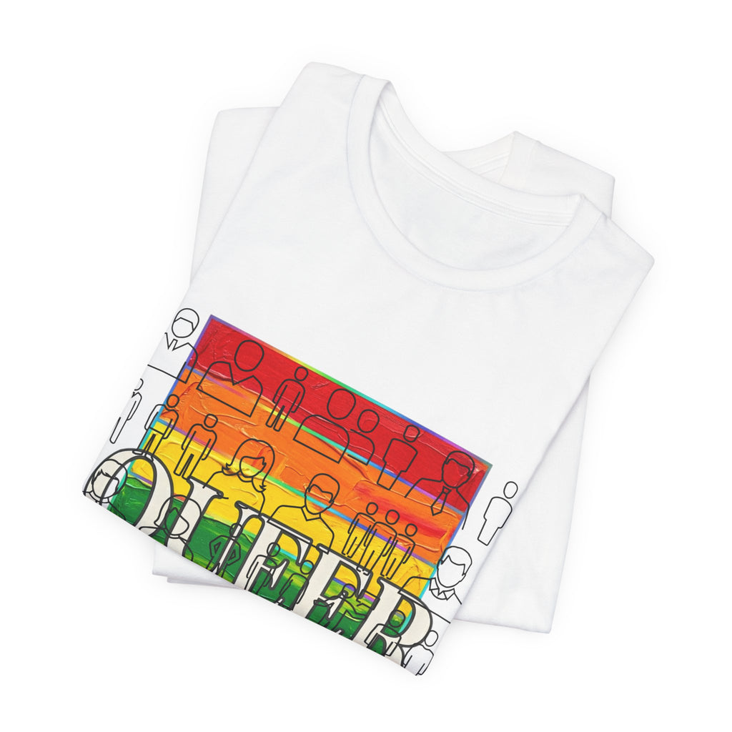 Queer Love Rainbow Tee | LGBTQ+ Pride, Cute Pastel Rainbow Typography